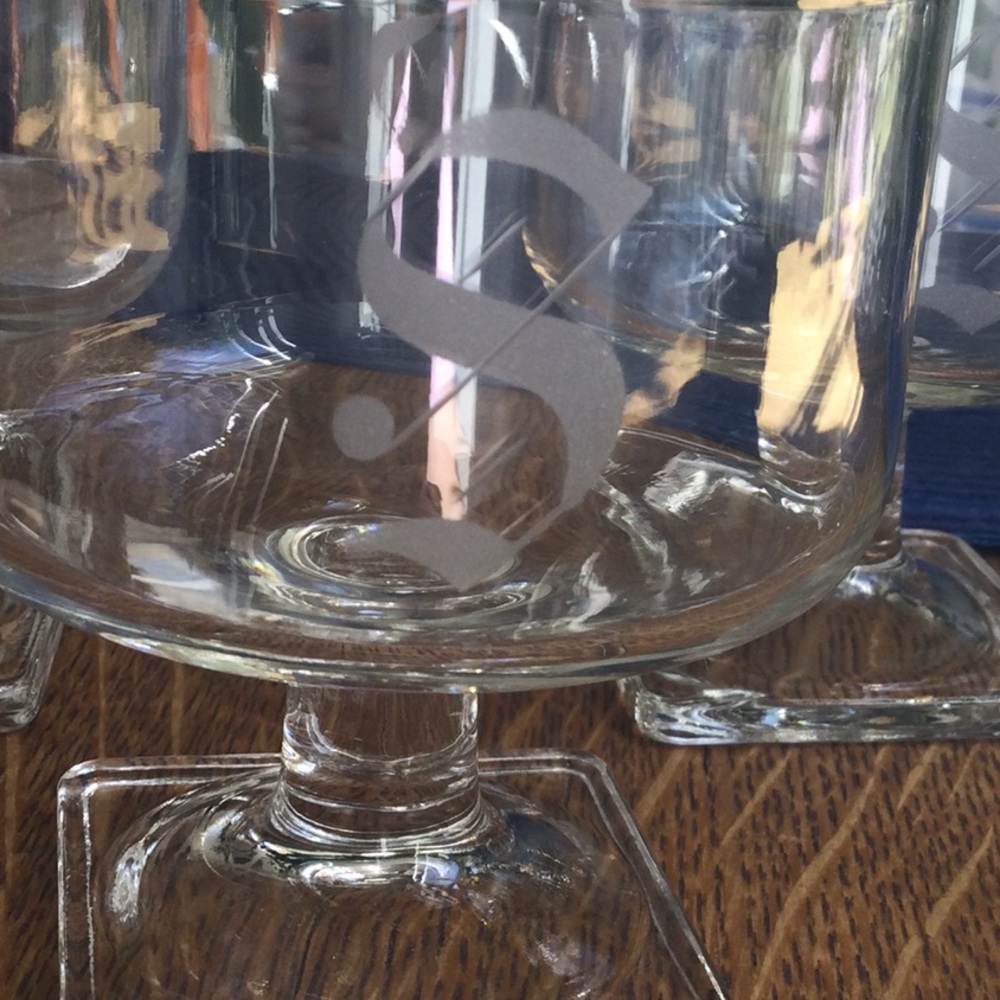 🌿Set of 3 Vintage Monogramed “S” Glasses🌿 - Picture 3 of 8